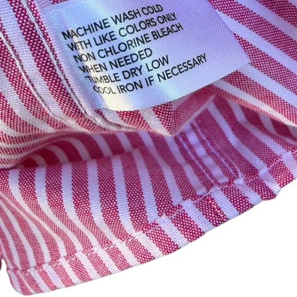 US Polo Assn. Women’s M Raspberry & White Long Sleeve Striped Oxford Shirt Dress - Picture 11 of 12